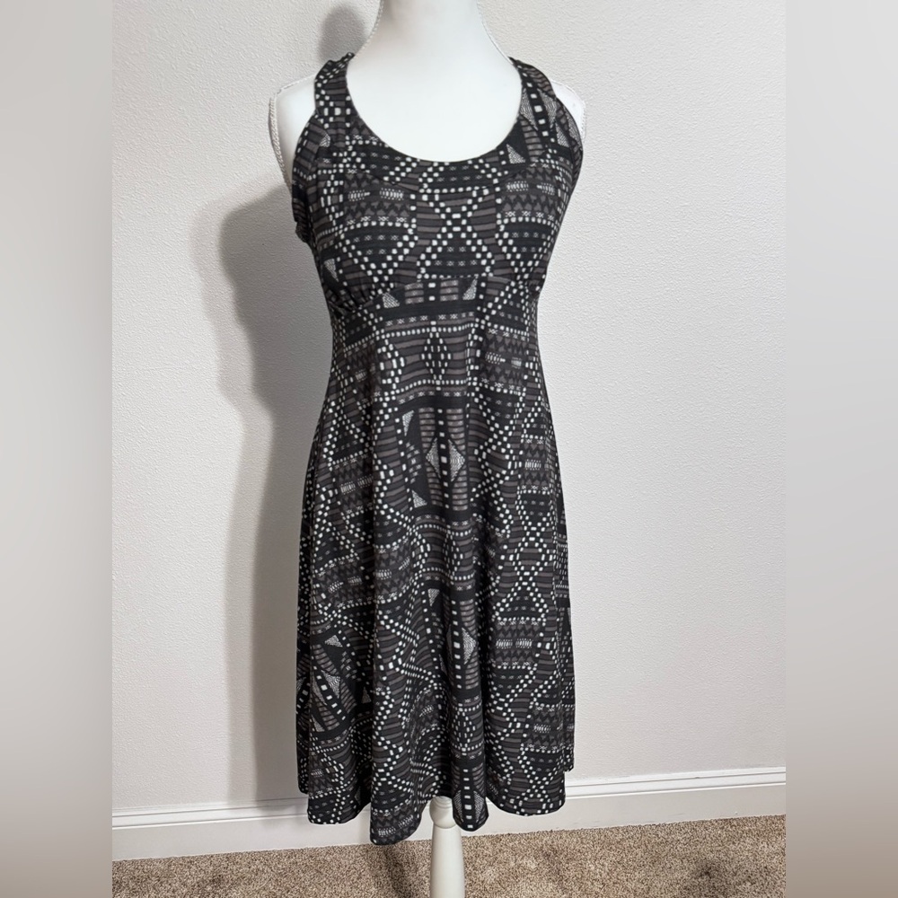 Prana Black Geometric Midi Dress